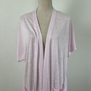 Cielo Women’s Bohemian Lilic Pink Open Front Cardigan Lightweight Size Large
